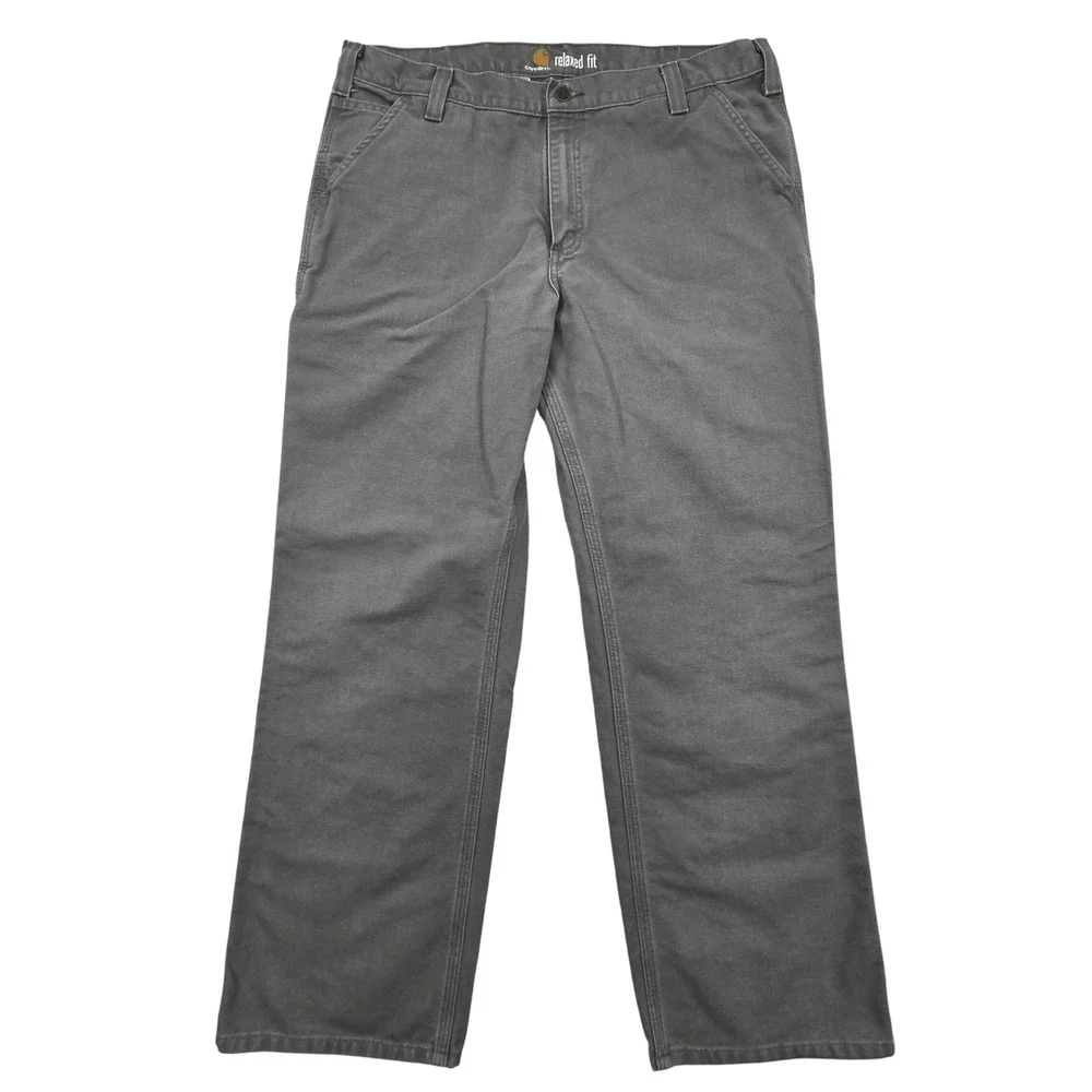 Carhartt Relaxed Fit Washed Duck Work Dungarees Moss Green 38x30‎ 101710-316